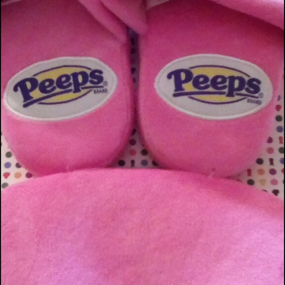PEEPS SLIPPERS SIZE 13-1 AND FACE MASK! NEW!